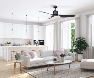 3d rendering. modern living room in townhouse.